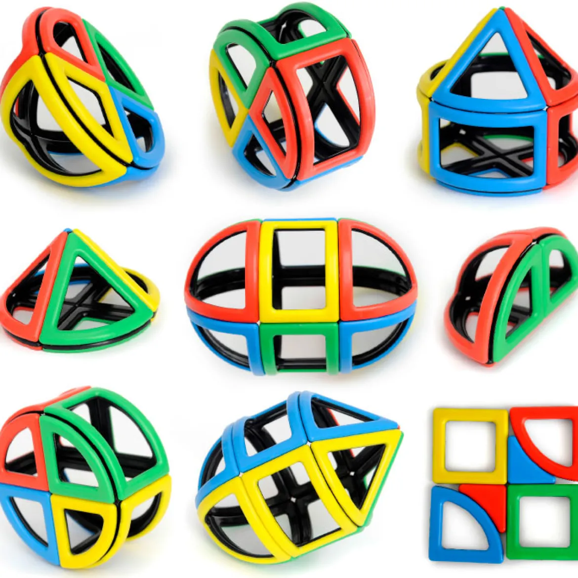 Magnetbausteine, Magnetic Polydron, Bögen und Rundungen, 72 Teile, für Kinder