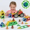 Magnetbausteine, Magnetic Polydron, Fahrzeug-Set inkl. Reifen und Figuren, 92 Teile, für Kinder