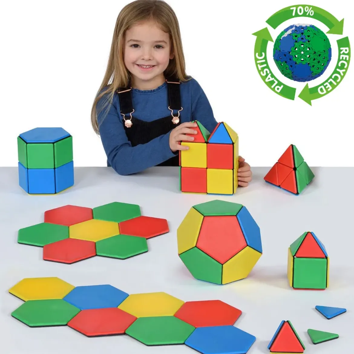 Magnetbausteine, Magnetic Polydron, Formen-Set Platten, 104 Teile, für Kinder