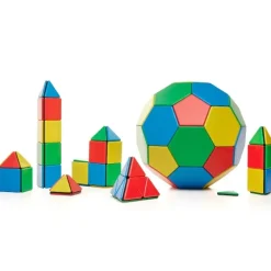 Magnetbausteine, Magnetic Polydron, Formen-Set Platten, 104 Teile, für Kinder