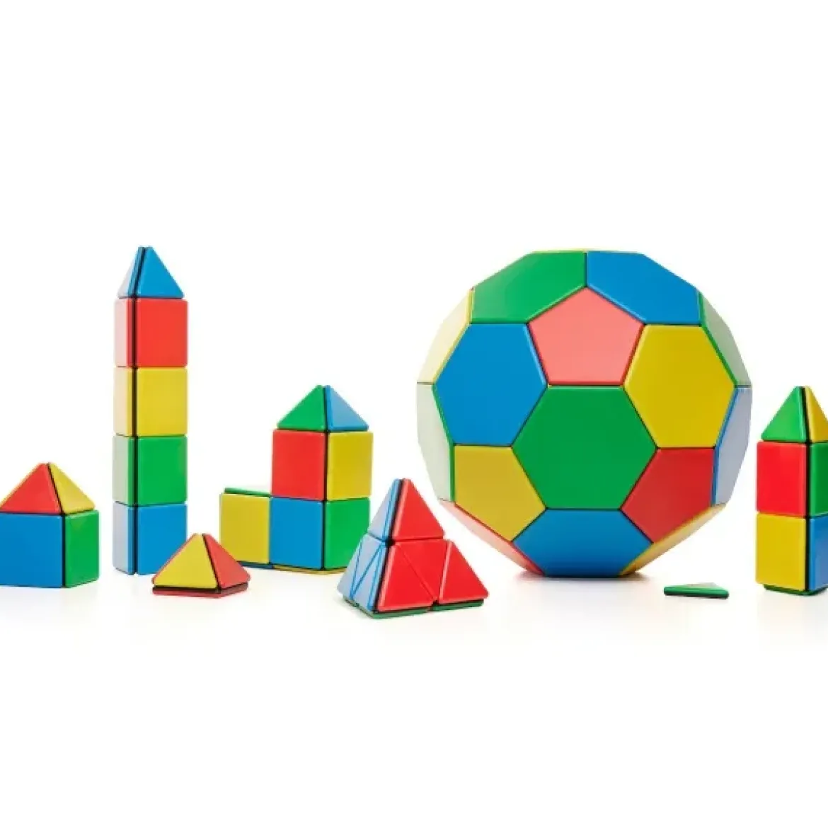 Magnetbausteine, Magnetic Polydron, Formen-Set Platten, 104 Teile, für Kinder
