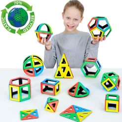 Magnetbausteine, Magnetic Polydron, Geometrie-Klassenset, 118 Teile, für Kinder