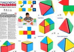 Magnetbausteine, Magnetic Polydron, Klassenset Platten, 72 Teile, für Kinder