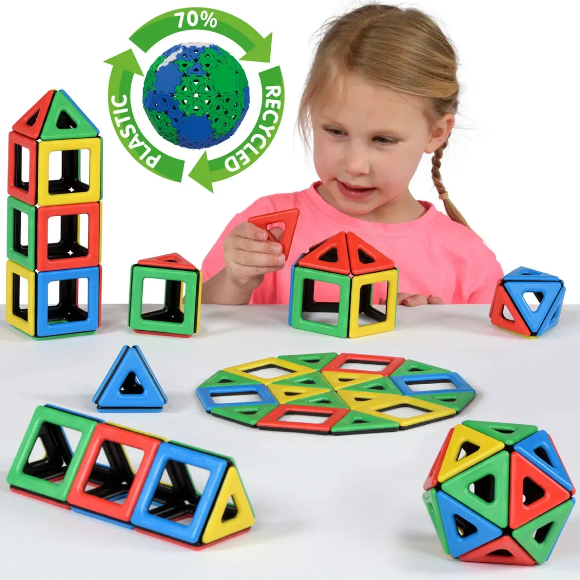 Magnetbausteine, Magnetic Polydron, Klassenset, 96 Teile, für Kinder