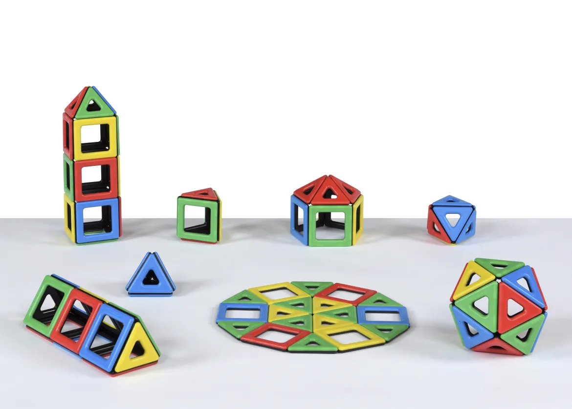 Magnetbausteine, Magnetic Polydron, Klassenset, 96 Teile, für Kinder
