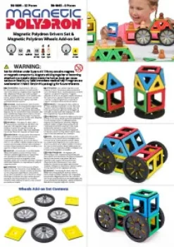 Magnetbausteine, Magnetic Polydron, Reifen-Set, 8 Teile, für Kinder