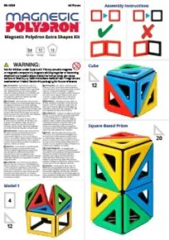 Magnetbausteine, Magnetic Polydron, Sonderformen-Set, 48 Teile, für Kinder