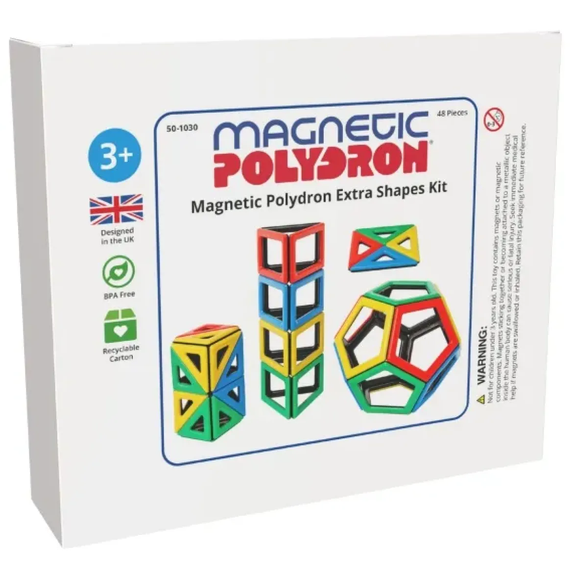 Magnetbausteine, Magnetic Polydron, Sonderformen-Set, 48 Teile, für Kinder