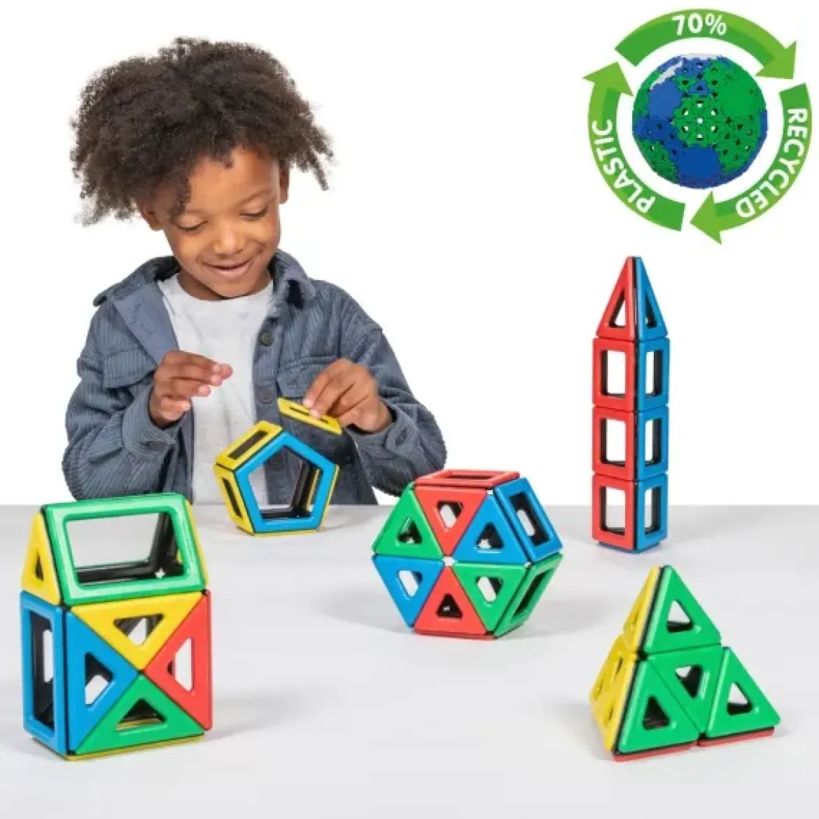 Magnetbausteine, Magnetic Polydron, Sonderformen-Set, 48 Teile, für Kinder
