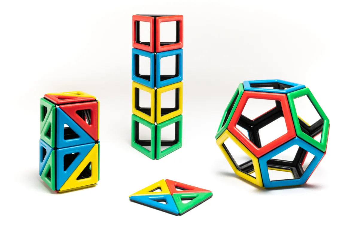 Magnetbausteine, Magnetic Polydron, Sonderformen-Set, 48 Teile, für Kinder