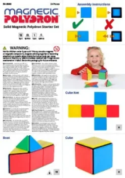 Magnetbausteine, Magnetic Polydron, Starterset Platten, 24 Teile, für Kinder
