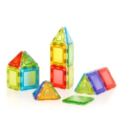 Magnetbausteine, Magnetic Polydron, transluzent, Formen-Set Platten, 104 Teile, für Kinder