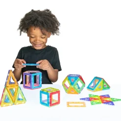 Magnetbausteine, Magnetic Polydron, transluzent, Geometrie-Set, 62 Teile, für Kinder