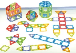 Magnetbausteine, Magnetic Polydron, transluzent, Klassenset, 128 Teile, für Kinder