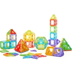 Magnetbausteine, Magnetic Polydron, transluzent, Klassenset, 128 Teile, für Kinder