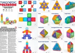 Magnetbausteine, Magnetic Polydron, transluzent, Klassenset Platten, 72 Teile, für Kinder