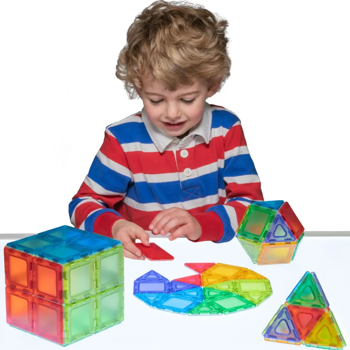Magnetbausteine, Magnetic Polydron, transluzent, Klassenset Platten, 72 Teile, für Kinder