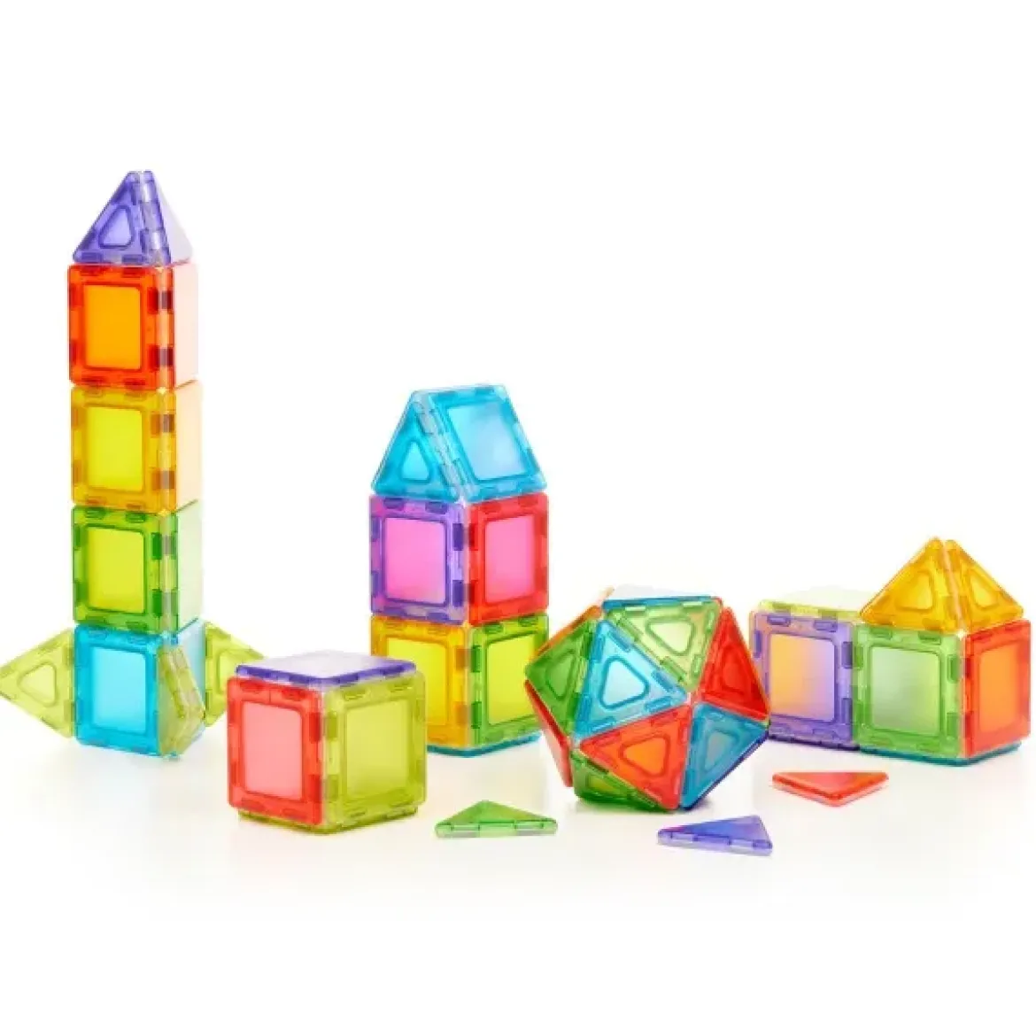 Magnetbausteine, Magnetic Polydron, transluzent, Klassenset Platten, 72 Teile, für Kinder