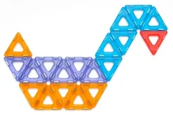 Magnetbausteine, Magnetic Polydron, transluzent, Starterset, 64 Teile, für Kinder