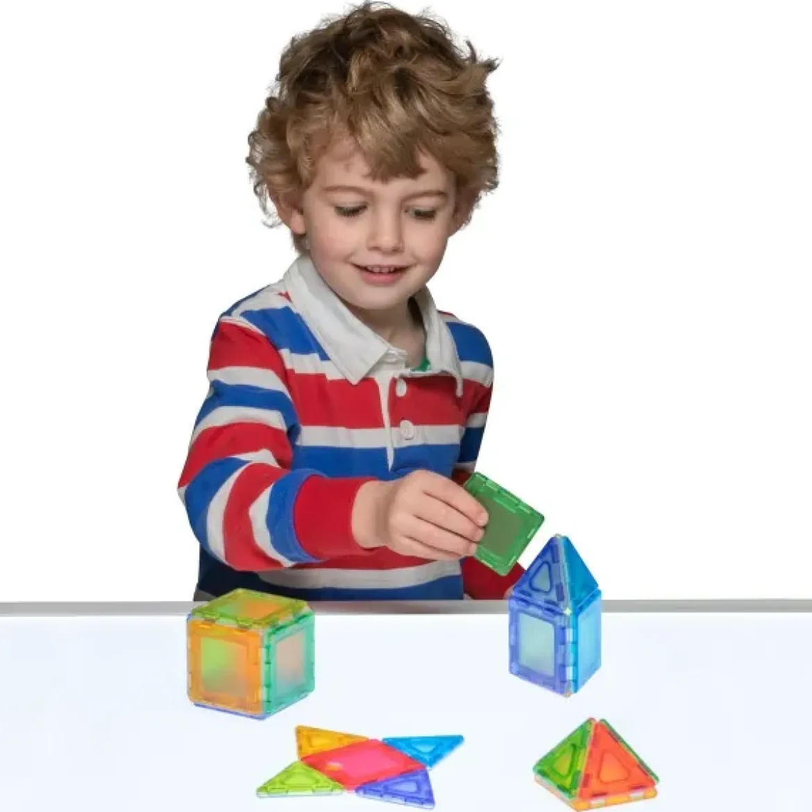 Magnetbausteine, Magnetic Polydron, transluzent, Starterset Platten, 24 Teile, für Kinder