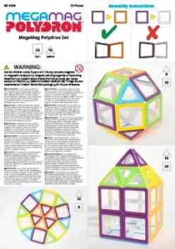 Magnetbausteine, MegaMag Polydron, Starterset, 36 Teile, für Kinder