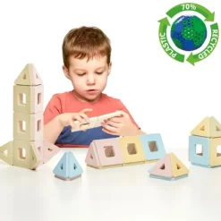 Magnetbausteine, Polydron KinderMag, Großes Set, Pastell, 96 Teile, für Kleinkinder