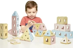 Magnetbausteine, Polydron KinderMag, Großes Set, Pastell, 96 Teile, für Kleinkinder