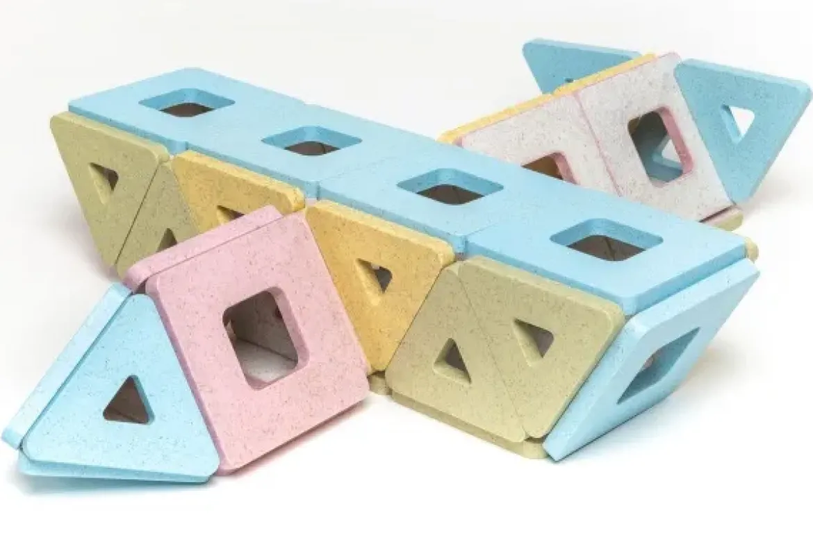 Magnetbausteine, Polydron KinderMag, Großes Set, Pastell, 96 Teile, für Kleinkinder