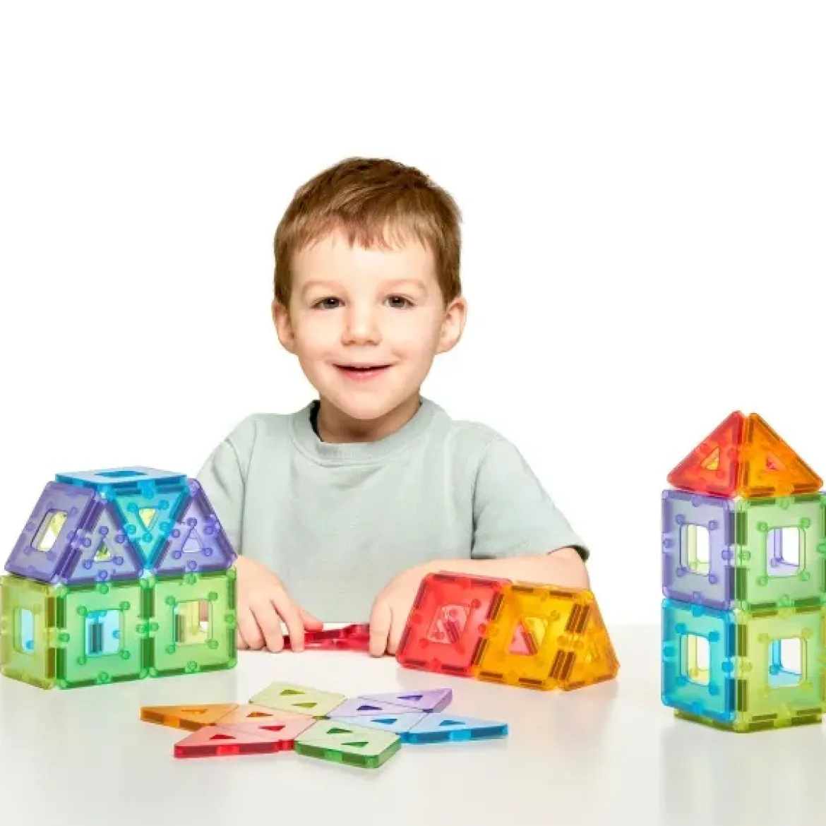 Magnetbausteine, Polydron KinderMag, Großes Set, 96 Teile, für Kleinkinder