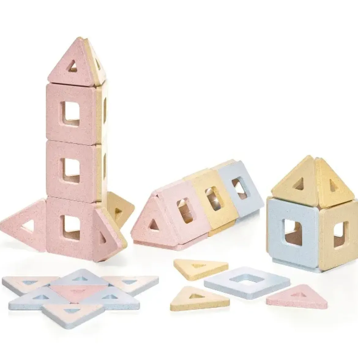 Magnetbausteine, Polydron KinderMag, Starterset, Pastell, 48 Teile, für Kleinkinder