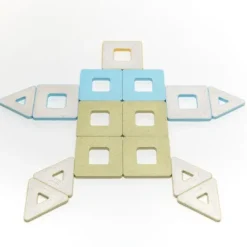 Magnetbausteine, Polydron KinderMag, Starterset, Pastell, 48 Teile, für Kleinkinder