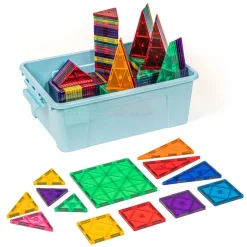 Magnetbausteine, 200 Teile, BPA-frei, mit Aufbewahrungsbox