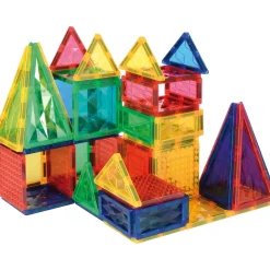 Magnetische Spielsteine 108 Stück, facettierte Bausteine 2D 3D, ab 3 Jahre