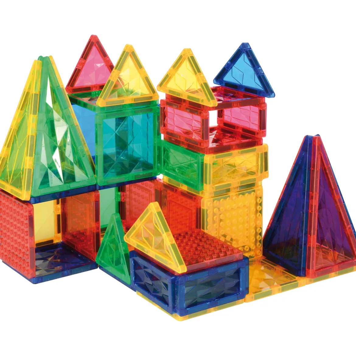Magnetische Spielsteine 108 Stück, facettierte Bausteine 2D 3D, ab 3 Jahre