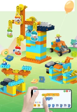 Makerzoid Big Blocks Future Mechanic Scratch Junior, Technik-Bausatz, inkl. Motor und Fernsteuerung