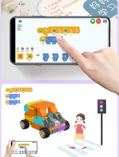 Makerzoid Big Blocks Future Mechanic Scratch Junior, Technik-Bausatz, inkl. Motor und Fernsteuerung