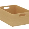 Materialkasten flach, Höhe 12 cm, Buche natur