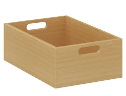 Materialkasten flach, Höhe 12 cm, Buche natur