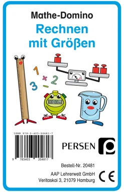 Mathe-Domino: Rechnen mit Größen, Domino-Kartenspiel, Klasse 3-4