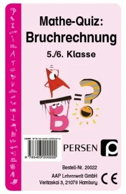 Mathe-Quiz: Bruchrechnung, Kartenspiel, 5.-6. Klasse