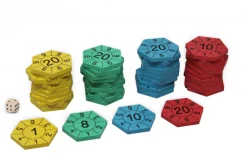 Mathespiel - Zahlenburg Hexagon aus RE-Wood®, im Karton mit Anleitung