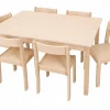 Möbel-Set, 7-teilig, Buche, Tischhöhe 52 cm, Stuhlhöhe 30 cm, Selbstmontage
