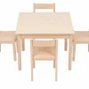 Möbel-Set, 5-teilig, Buche, Tischhöhe 52 cm, Stuhlhöhe 30 cm, Selbstmontage