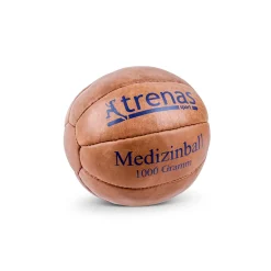 Medizinball aus Leder 1 kg, Durchmesser 21 cm