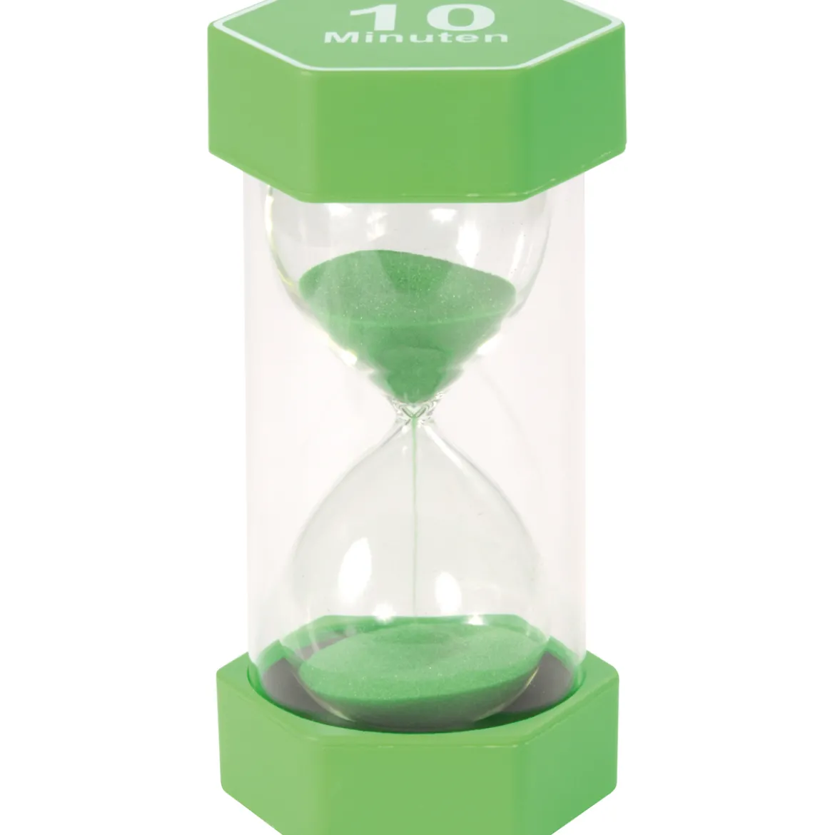 Mega Sanduhr 10 Min, Ø 8,4 x 16 cm, farbiger Sand, Zeitangabe auf beiden Seiten