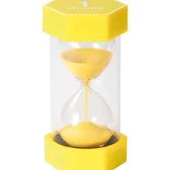 Mega Sanduhr 1 Min, Ø 8,4 x 16 cm, farbiger Sand, Zeitangabe auf beiden Seiten