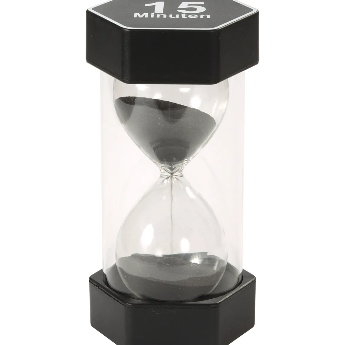 Mega Sanduhr 15 Min, Ø 8,4 x 16 cm, farbiger Sand, zur Lernzeitanzeige