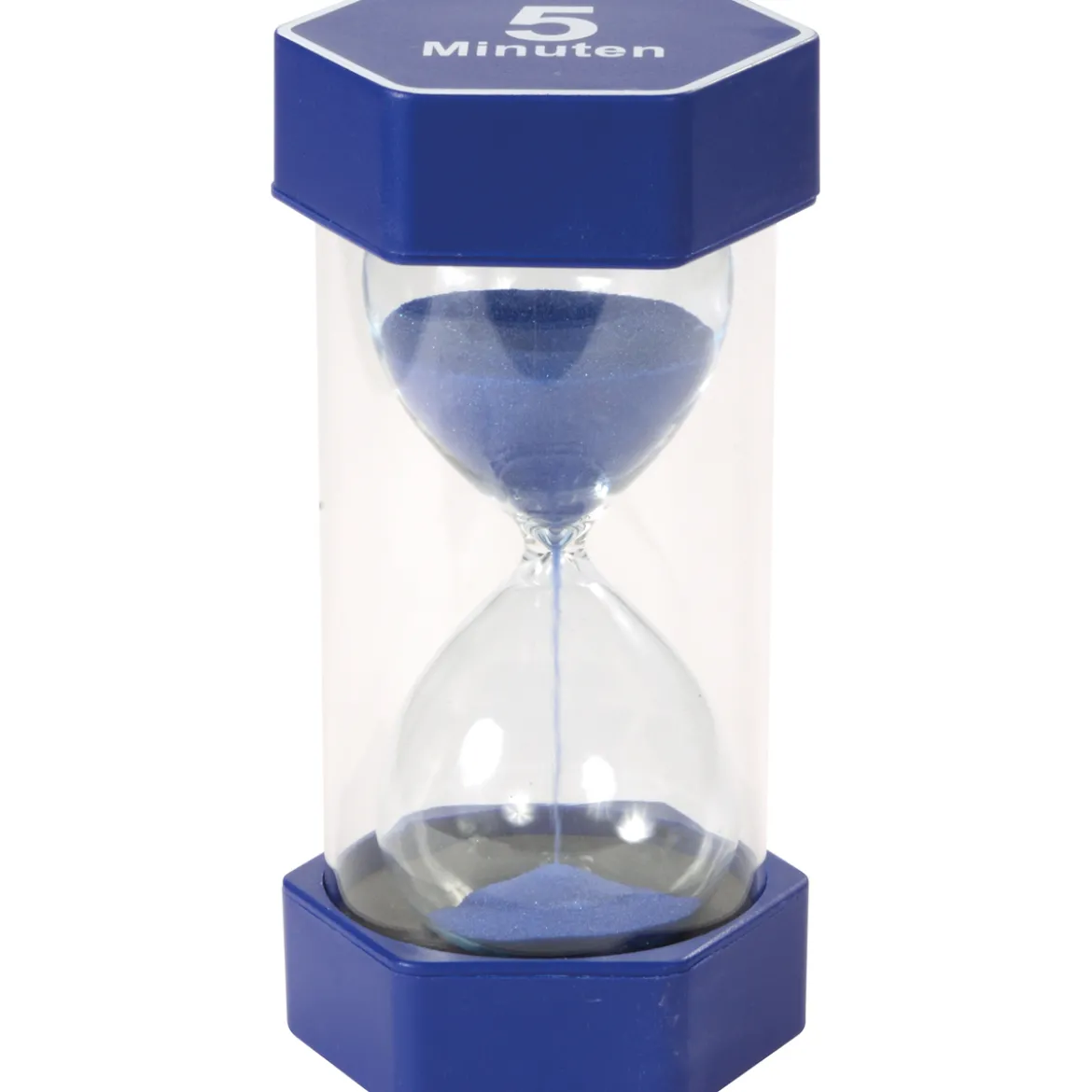 Mega Sanduhr 5 Min, Ø 8,4 x 16 cm, farbiger Sand, zur Zeitvisualisierung