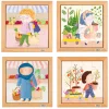 Meine Einkaufstasche - 4er-Set Holzpuzzles