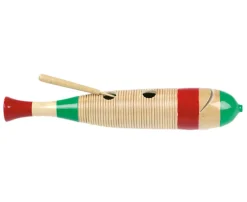 Mexikanisches Holzguiro in Fischform, Percussioninstrument, ab 3 Jahre